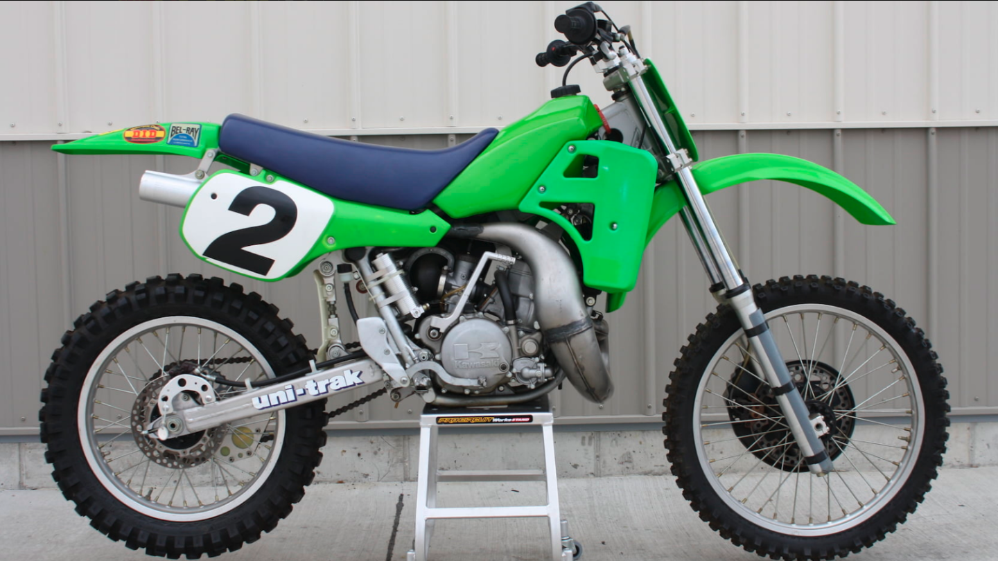 Kawasaki factory rider Jeff Ward had an illustrious racing career that spanned both motorcycles and cars, and saw him reach international status in both. His path to fame and fortune began in the famous Steve McQueen film On Any Sunday when as a 10 year-old, he wheelied a Honda 50 out of sight. In 1985, Jeff had a purple patch, winning both the American Supercross championship and the 250cc Motocross national championship, plus the Motocross Des Nations that year. He did nearly all of that winning on the bike he regarded as the sweetest bike he rode in his career: this one. At $52,800, this bike now becomes one of the most expensive two-stroke motorcycles ever sold at auction.