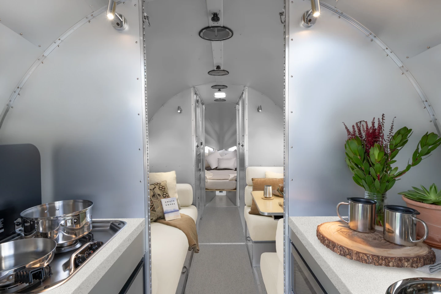 Like other Bowlus trailers, the Heritage Edition has a kitchen up front