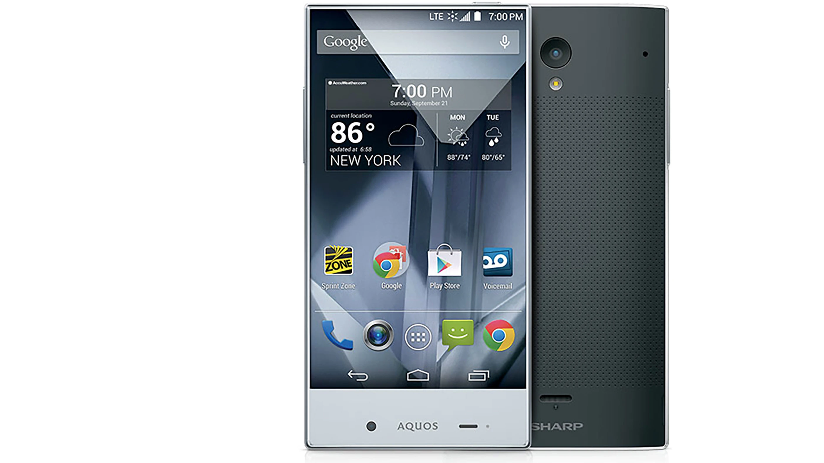 The Sharp Aquos Crystal has a 5-in (720p) display, which is framed differently than most smartphones