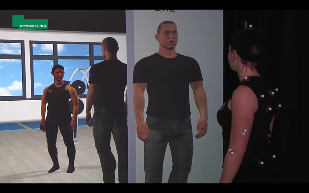A virtual coach in the ICSPACE provides verbal feedback