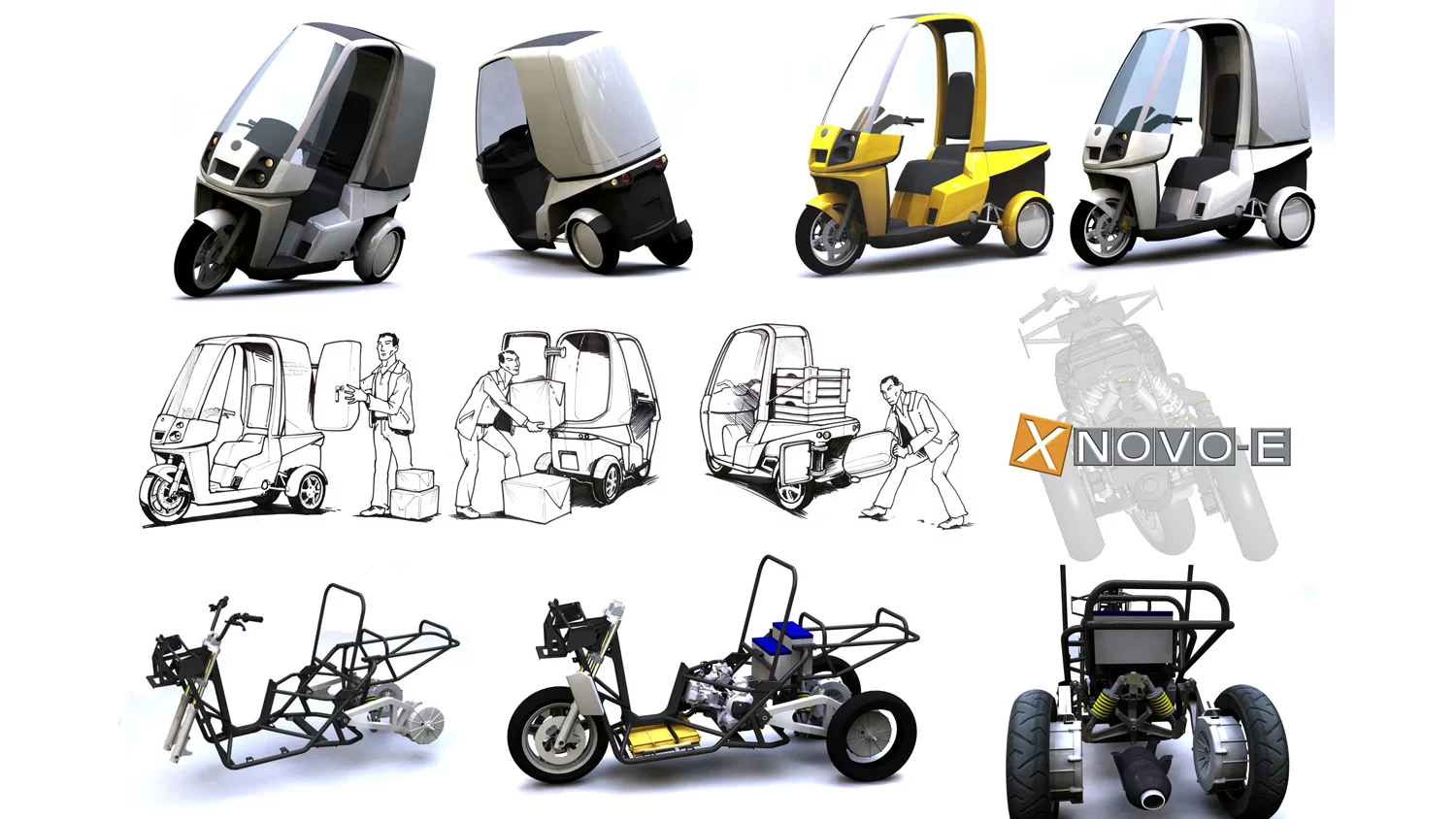 Italian design house Xnovo is behind a the design of many of the tilting three wheelers such as the Adiva Moose and Siddam Xnovo