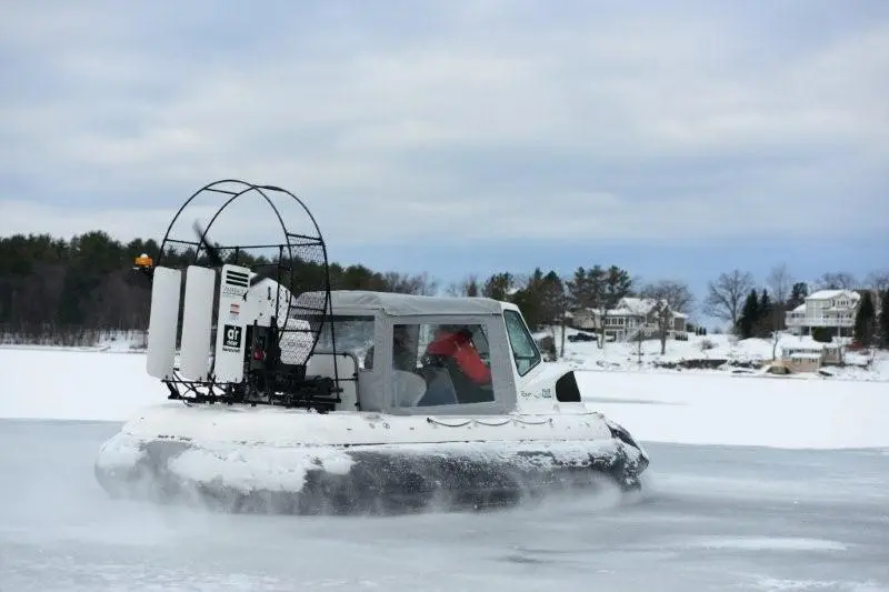 The AirRider hovercraft in snow conditions