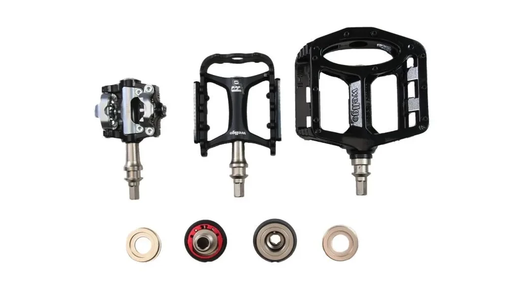 Flatbike offers three pedal options, each of which pop off instantly when folding the bike to create a flatter package