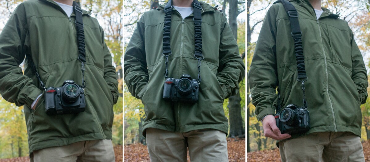 The Boomr camera strap can be worn in a number of different ways