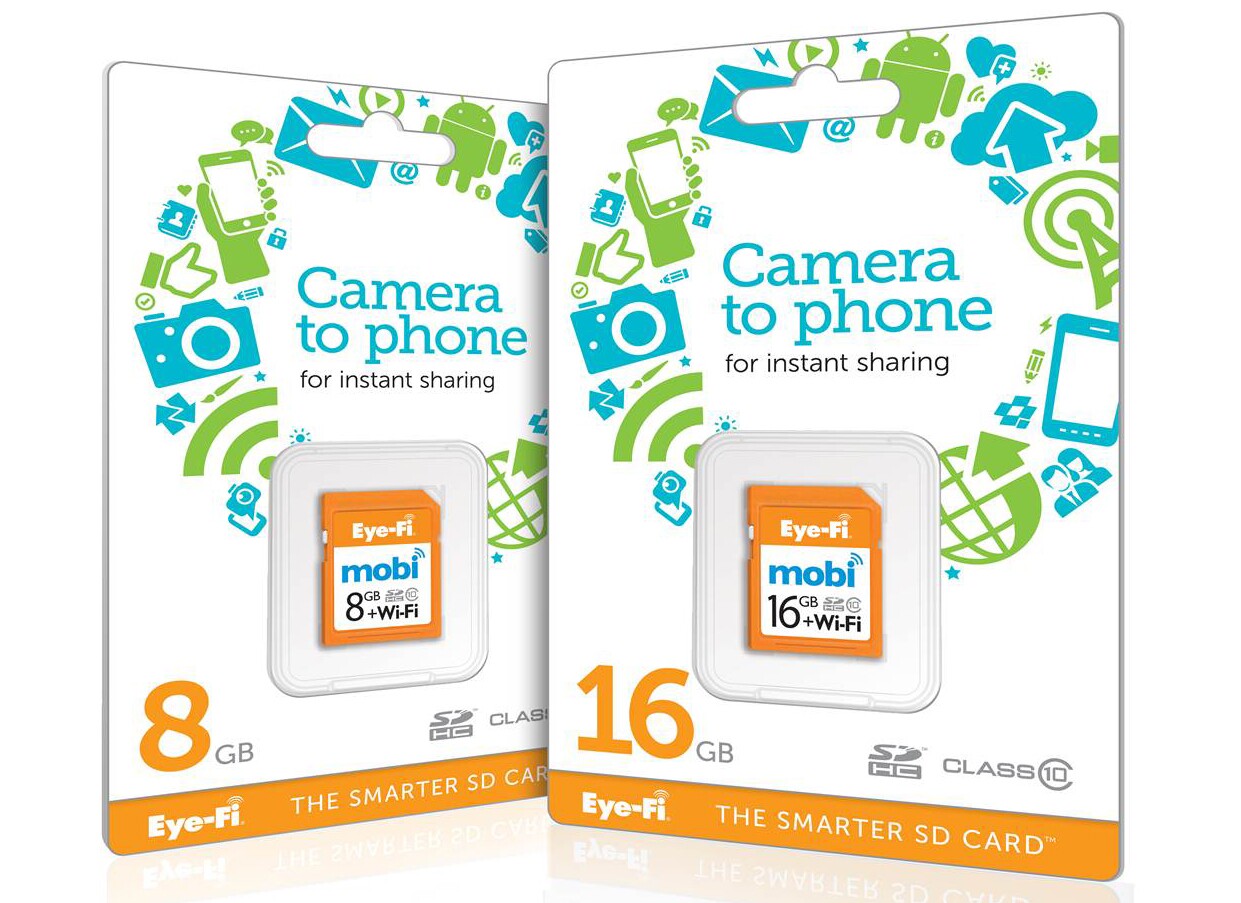 The 8 GB Eye-Fi Mobi SD card is retailing for US$50, while the 16 GB version will set you back $80