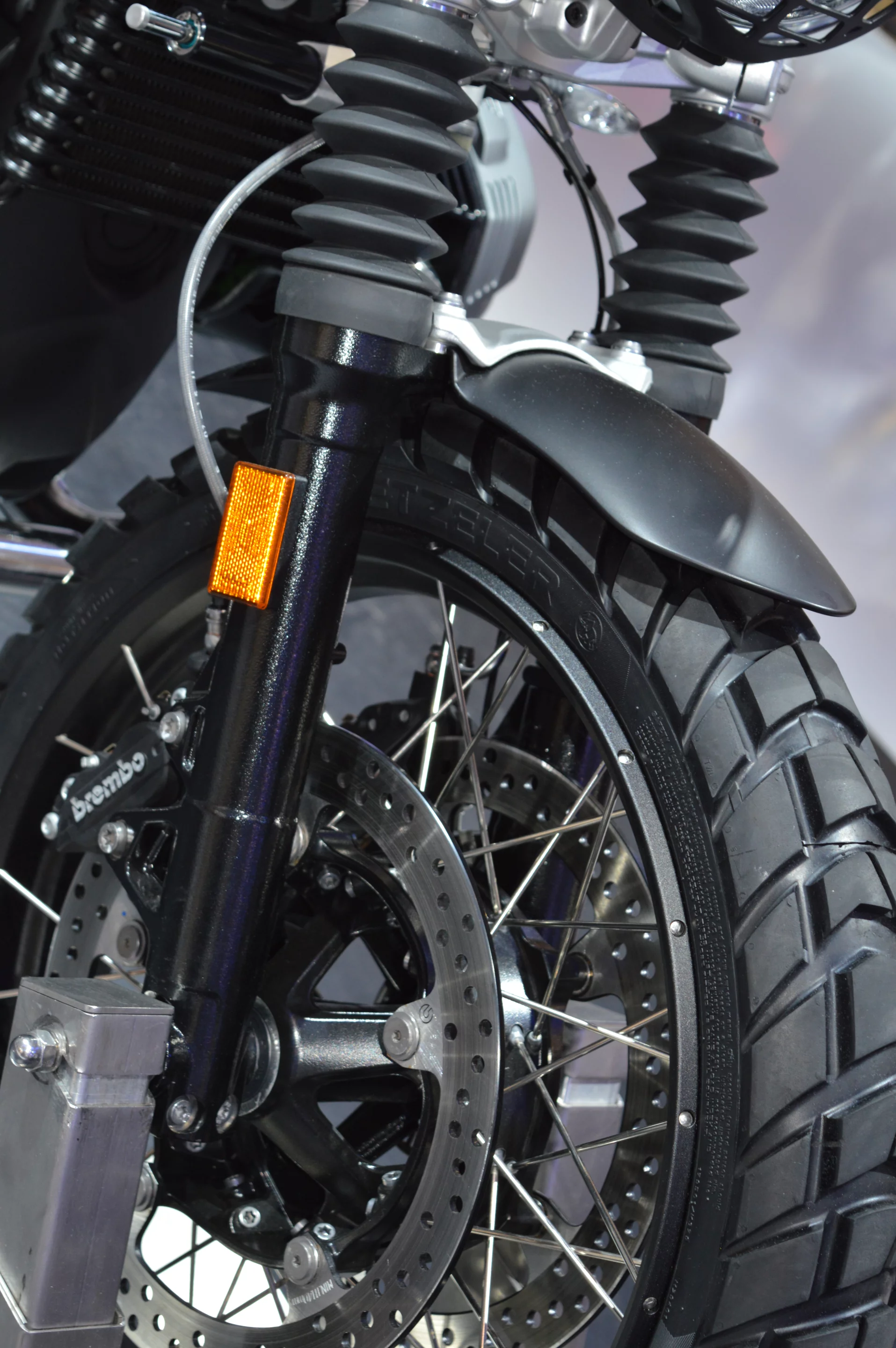 Front fork and brakes on the new BMW R nine T Scrambler