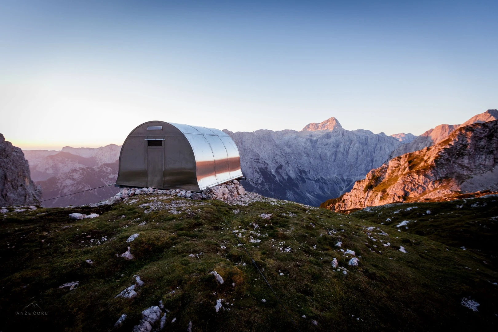 Bivak II na Jezerih was installed to replace an aging wooden mountain shelter built in 1936