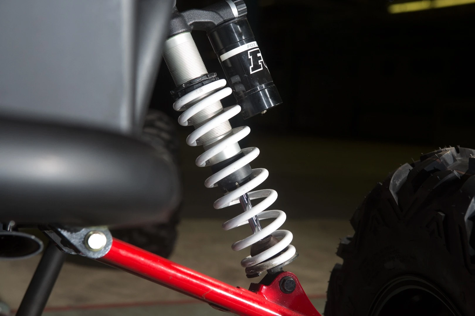 The SkyRunner's suspension relies on Fox shocks