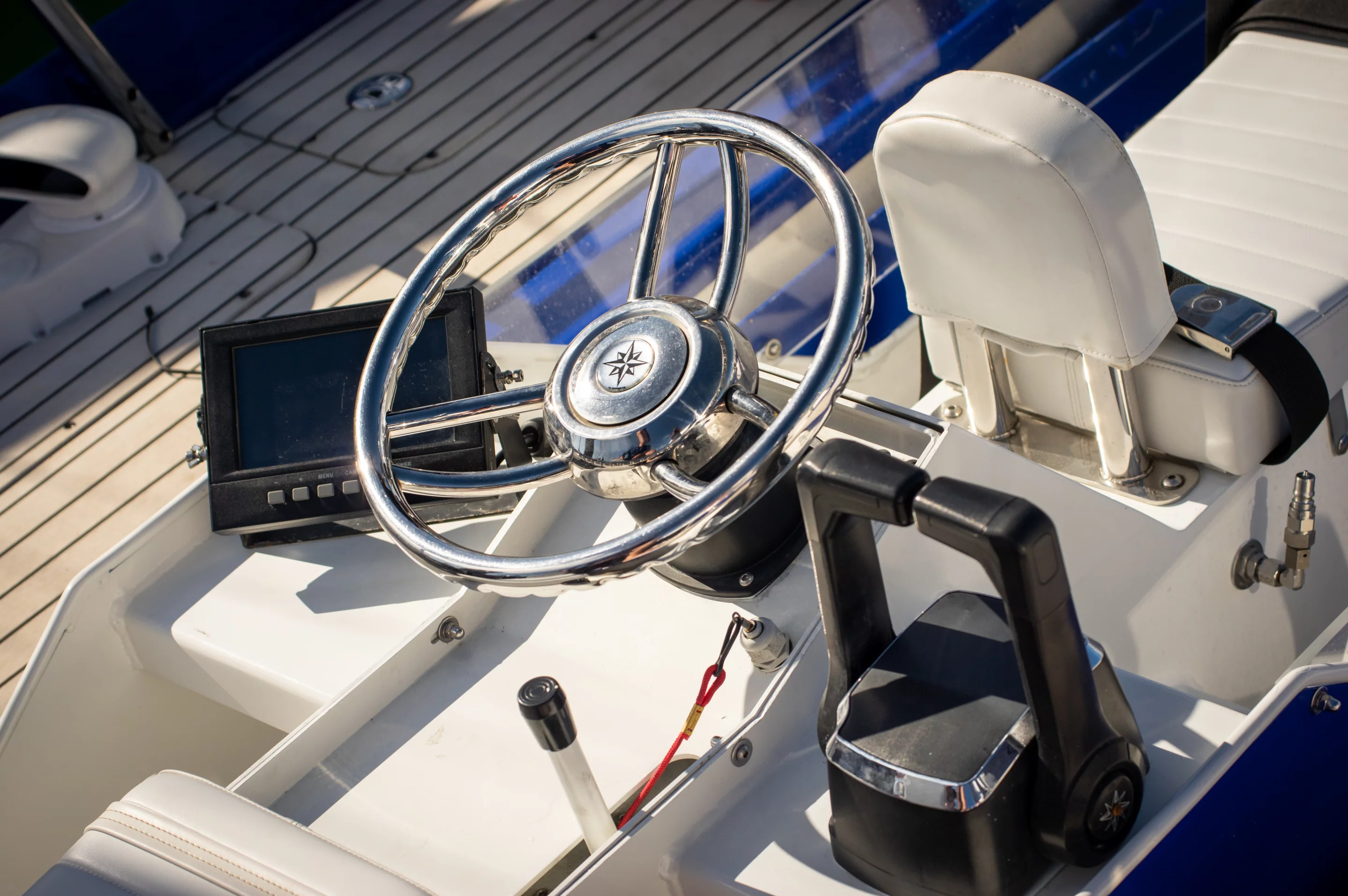 The cockpit of the Platypus, which sits on the center pod along with seating for four passengers