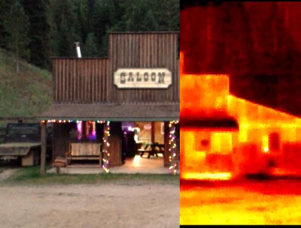 Seek Thermal comparing normal and thermal views