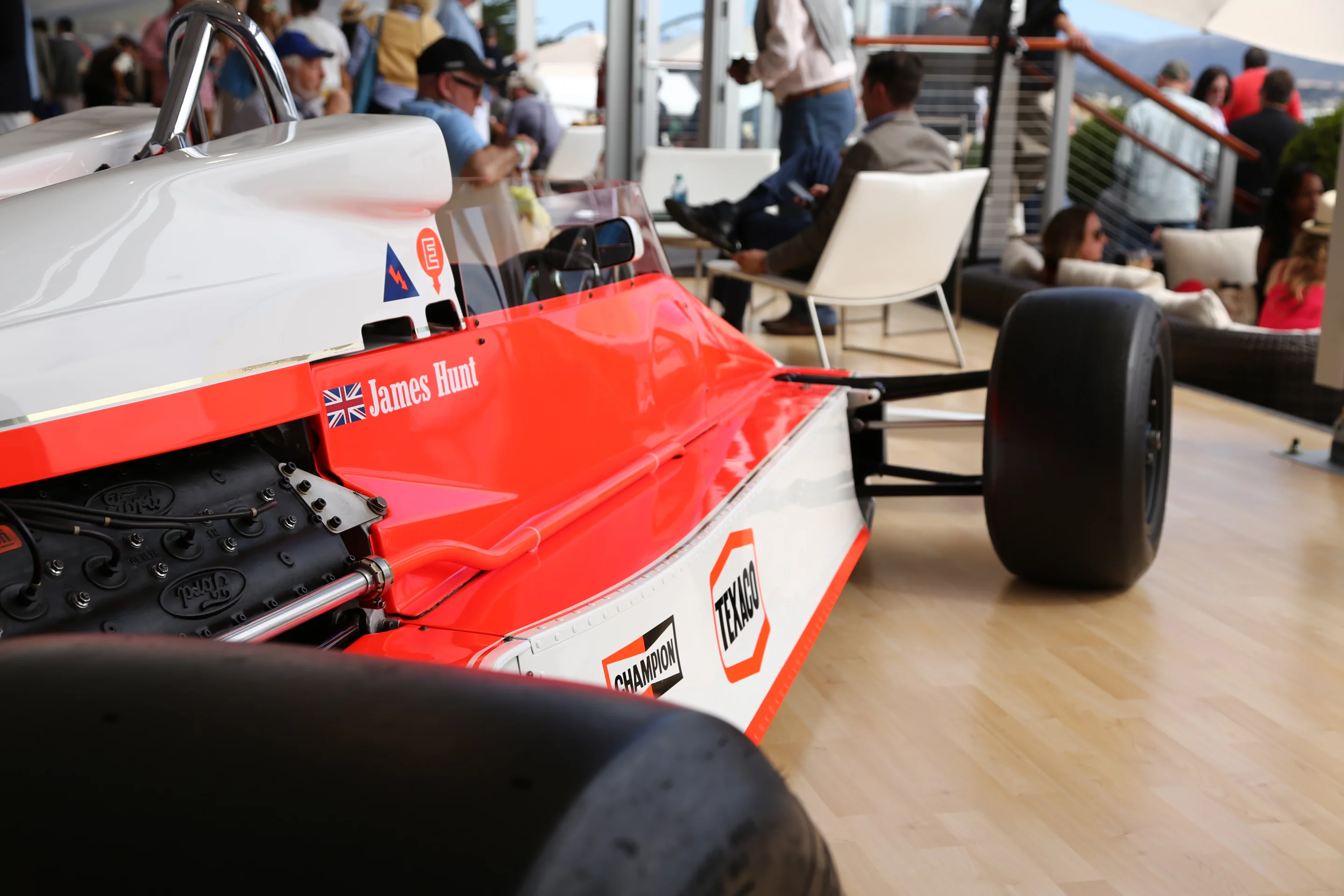 A rare James Hunt driven McLaren Formula One car on display at the maker's tent (Photo: Angus MacKenzie/Gizmag.com)