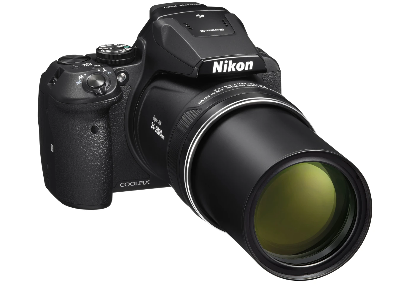 The extending zoom lens on the Nikon Coolpix P900 features Dual Detect Optical Vibration Reduction