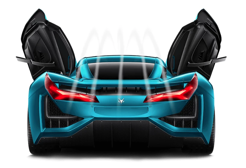 The doors open upwards, because of course they do