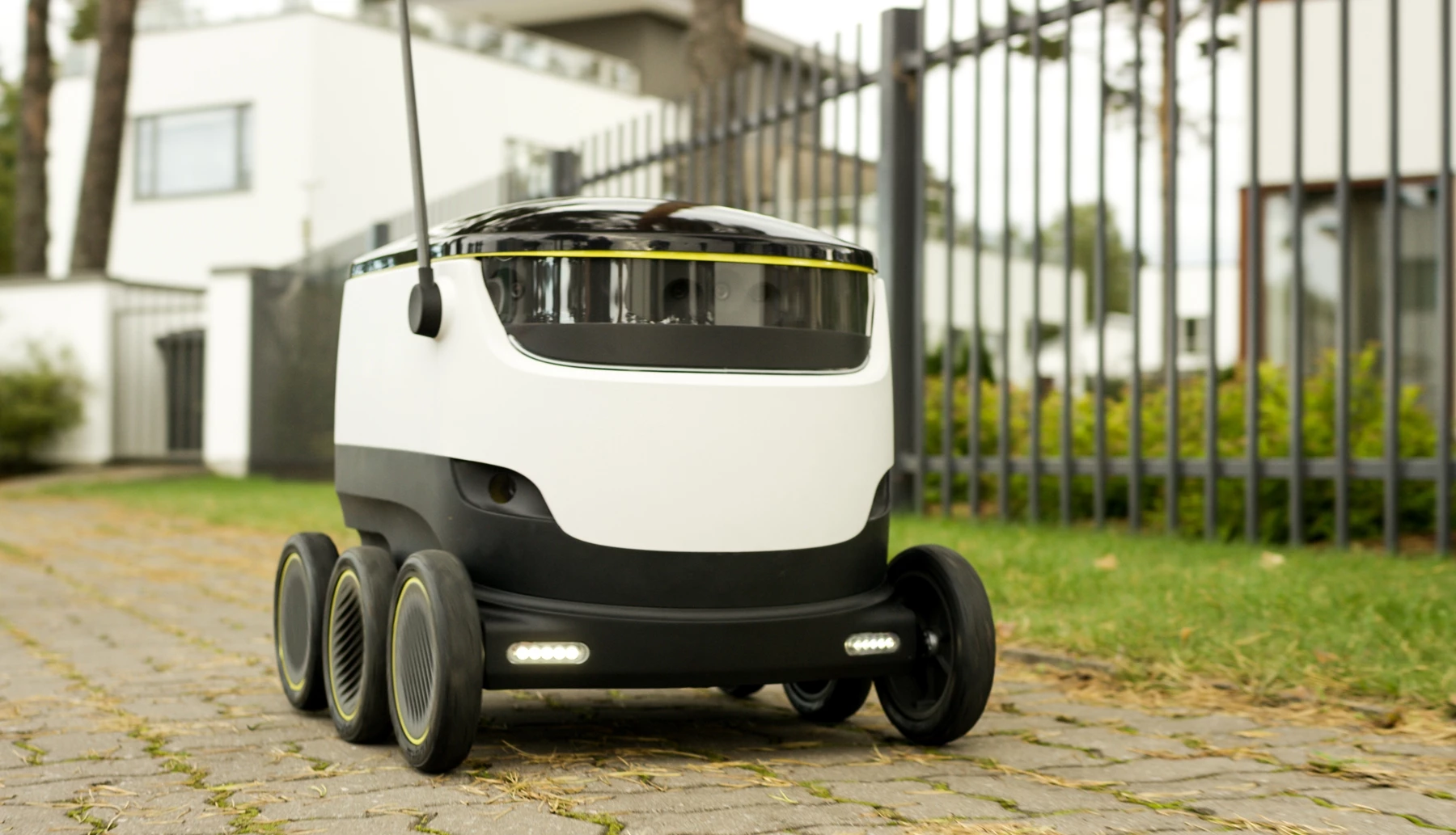 The robots are monitored by human operators in control centers who can take control of them at any time if required