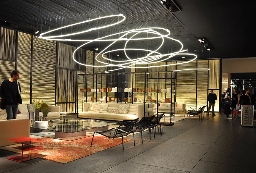 Dramatic lighting and warm tones by Living Divani (Photo: Edoardo Campanale/Gizmag.com)