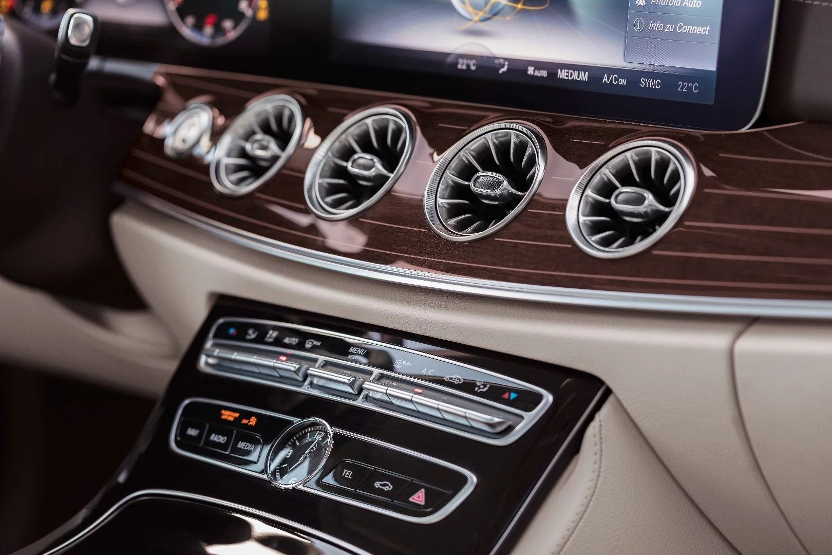 Mercedes says it has modeled the E-Class Coupe air vents on jet turbines