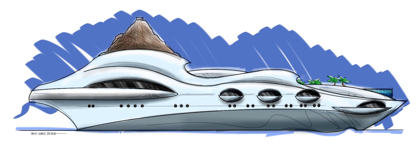 Illustration of Pacific-themed yacht