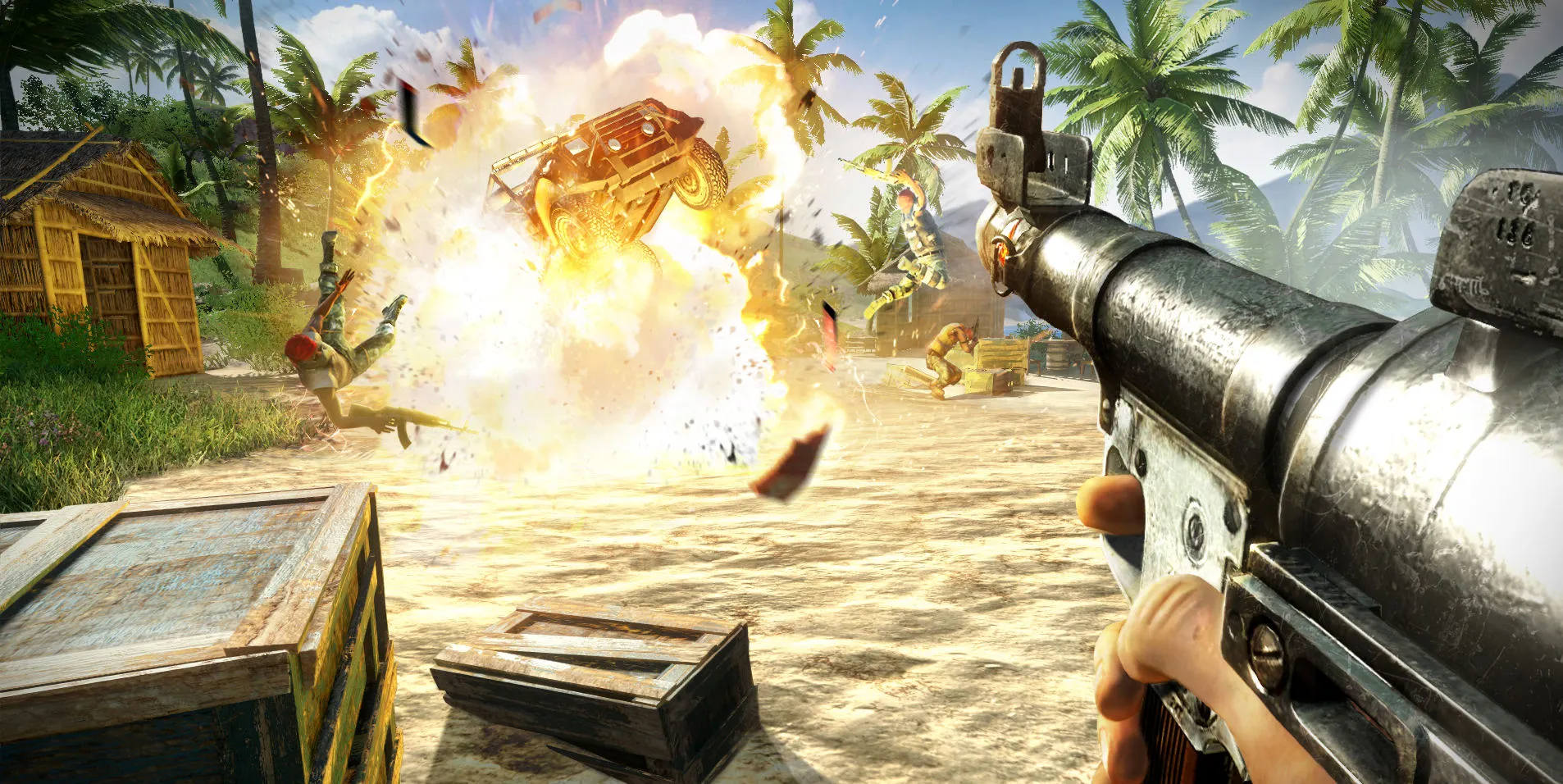 Big explosions rock this tropical paradise