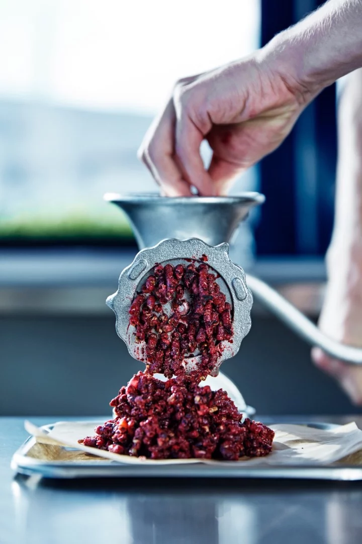 Grinding the bug burger meat