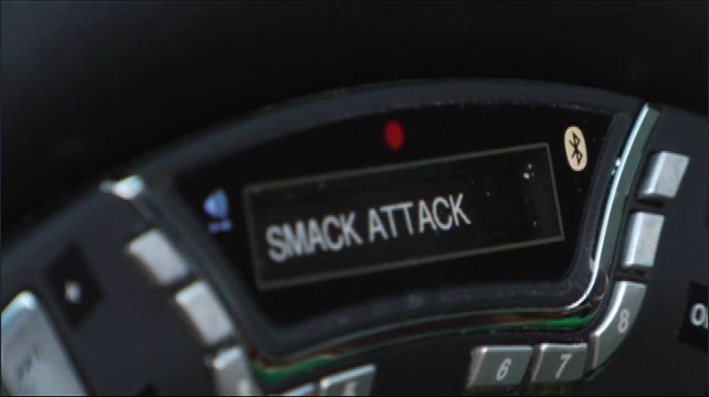 The control center is positioned inside the upper rim of the steering wheel