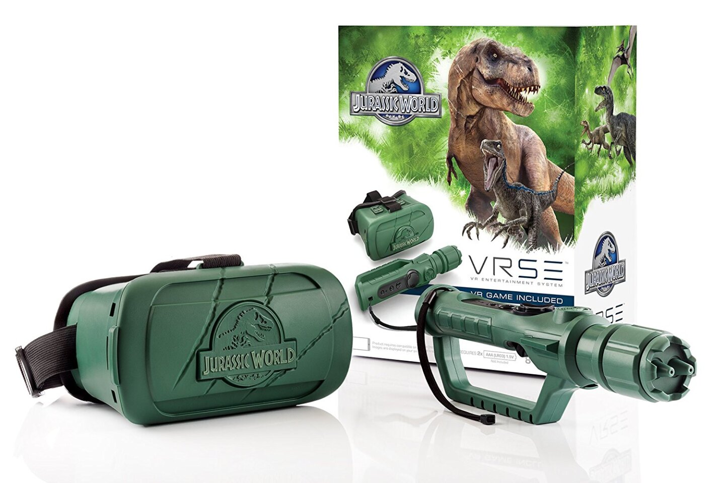 VRSE comes in two different styles, Batman and Jurassic World, with a different game and hardware for each