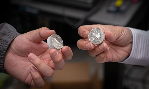 Samples of the self-healing concrete
