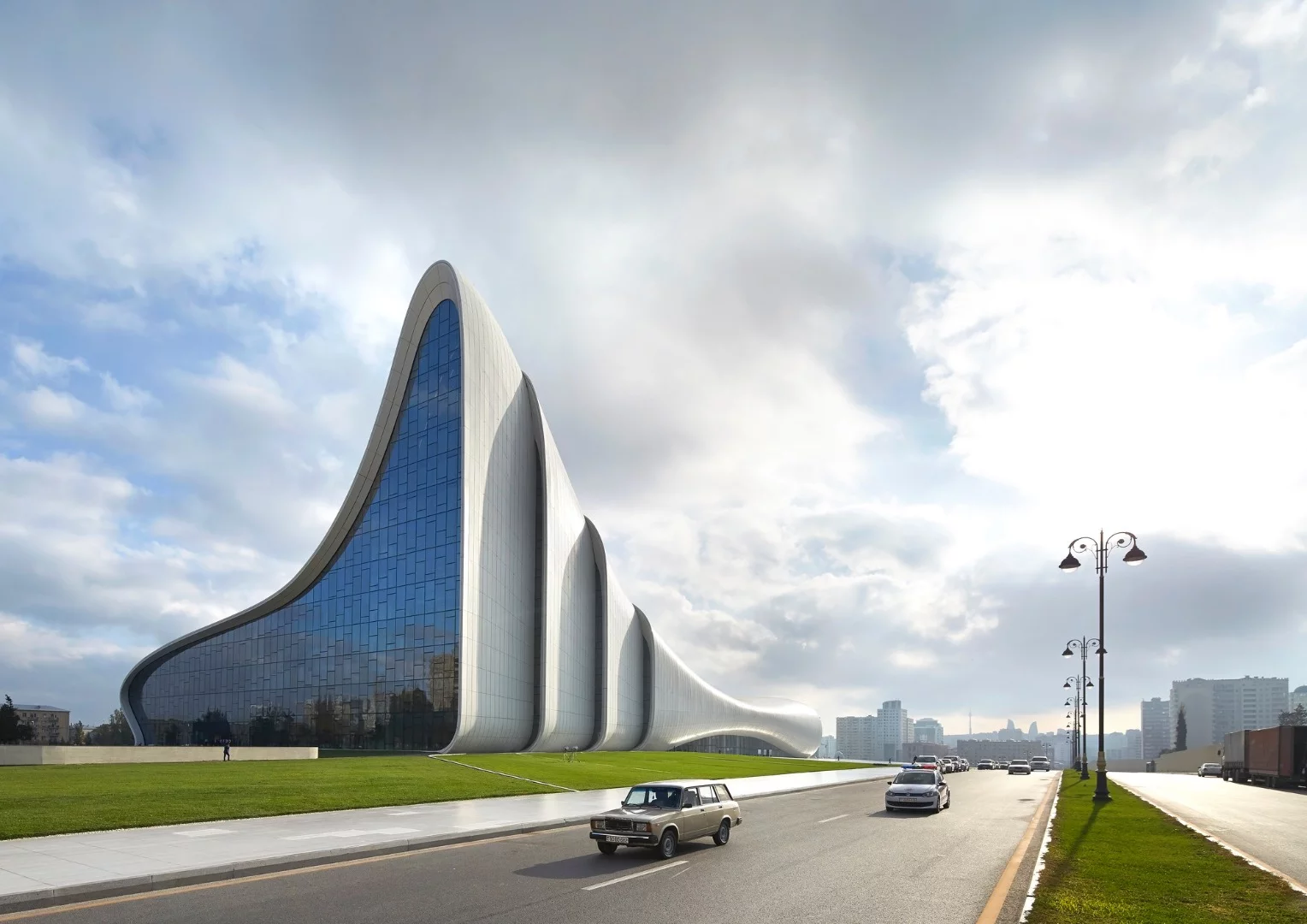 The Heydar Aliyev Center is located in Baku, Azerbaijan