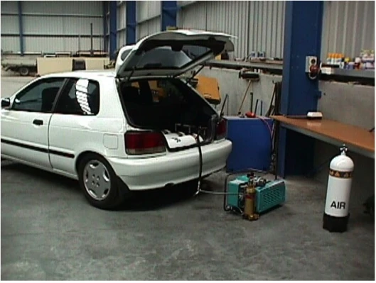 Working on the Airengine roadgoing passenger car