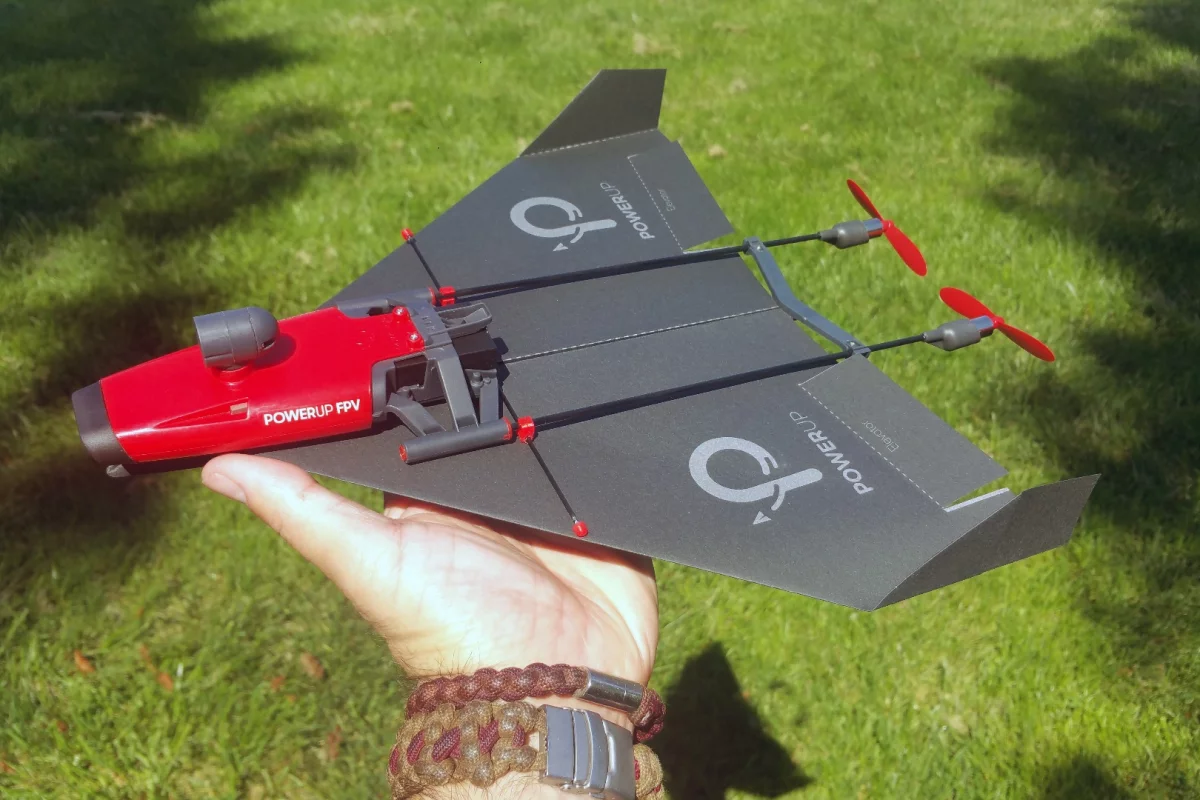 The PowerUp FPV paper airplane drone has some really fun elements and is easy to use