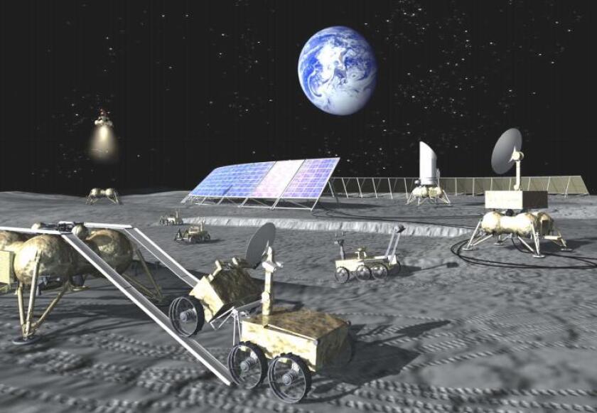 An artist's impression of the robotic lunar base that Russia set out to build by 2037 (Image: ESA)