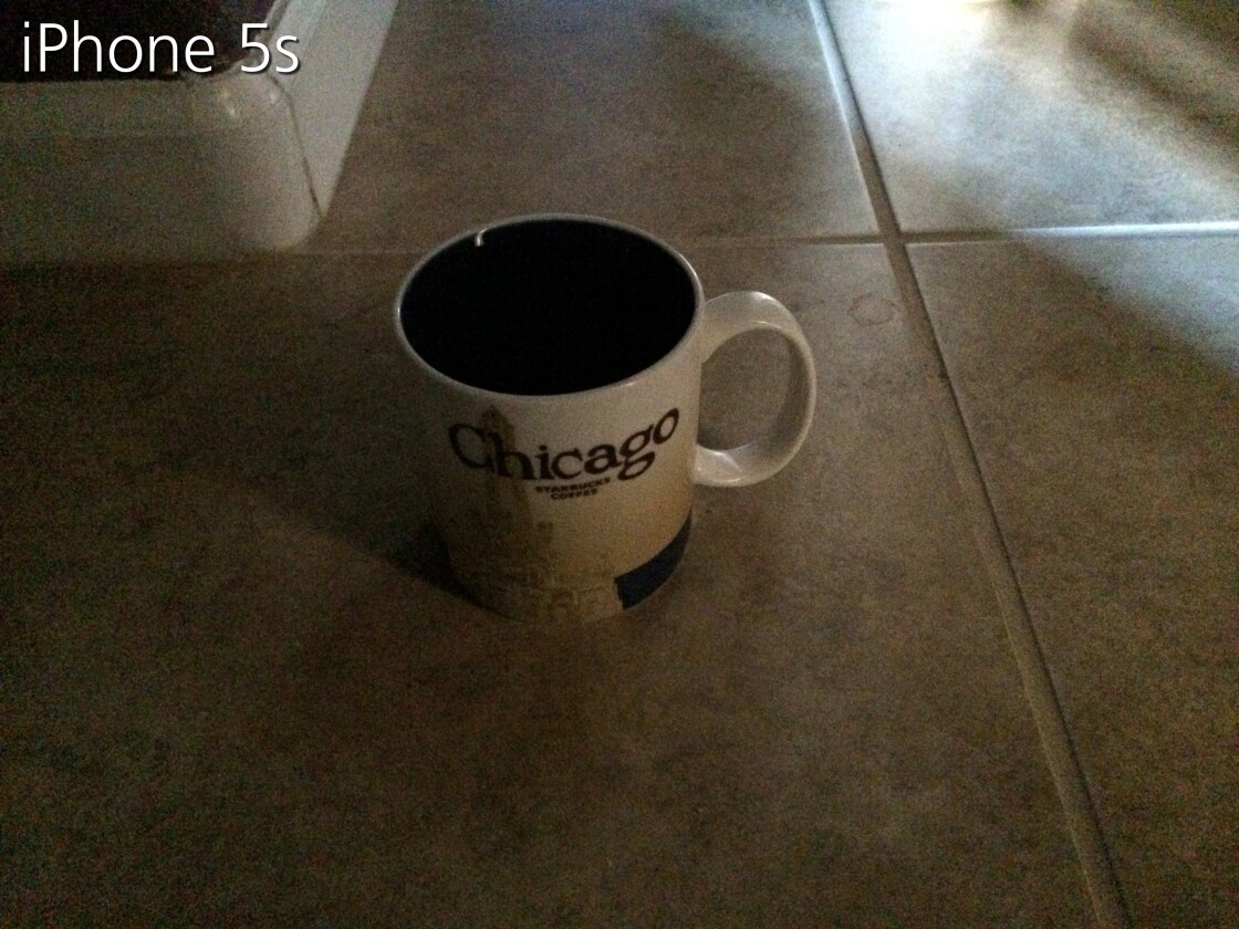 The iPhone 5s was a little better in poorly-lit conditions