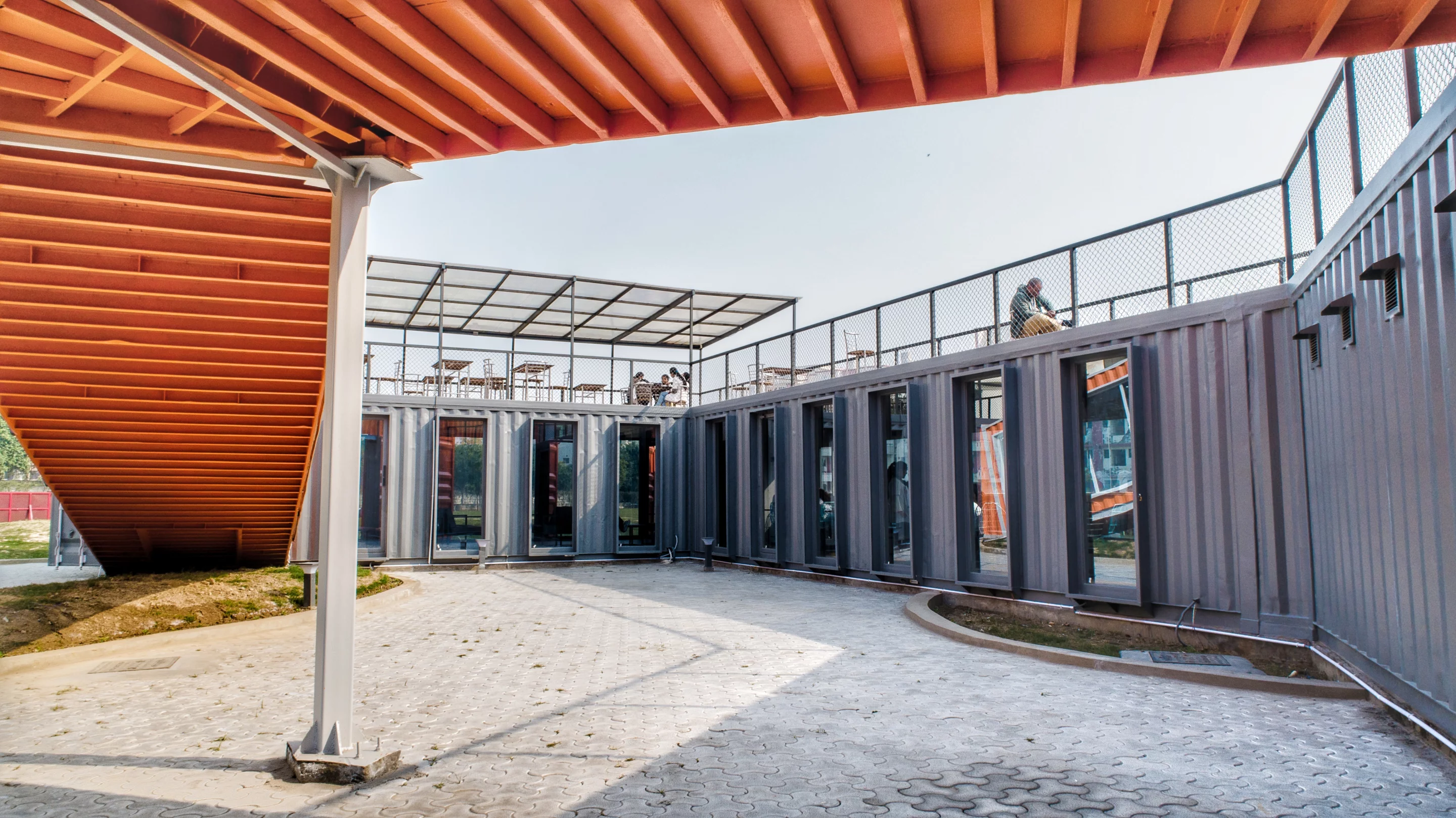 Café Infinity's containers have been heavily modified and tinted windows were added