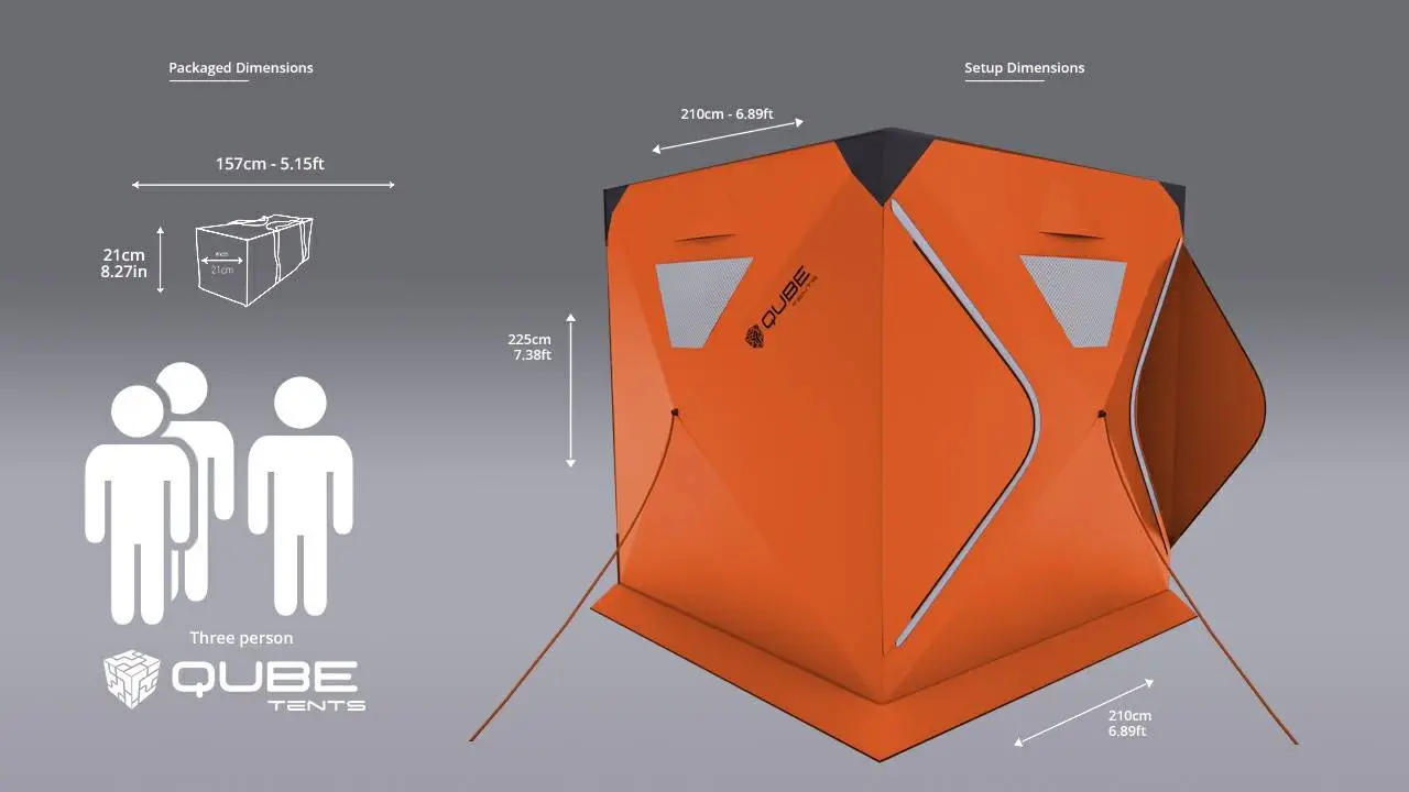 Three-person Qube dimensions