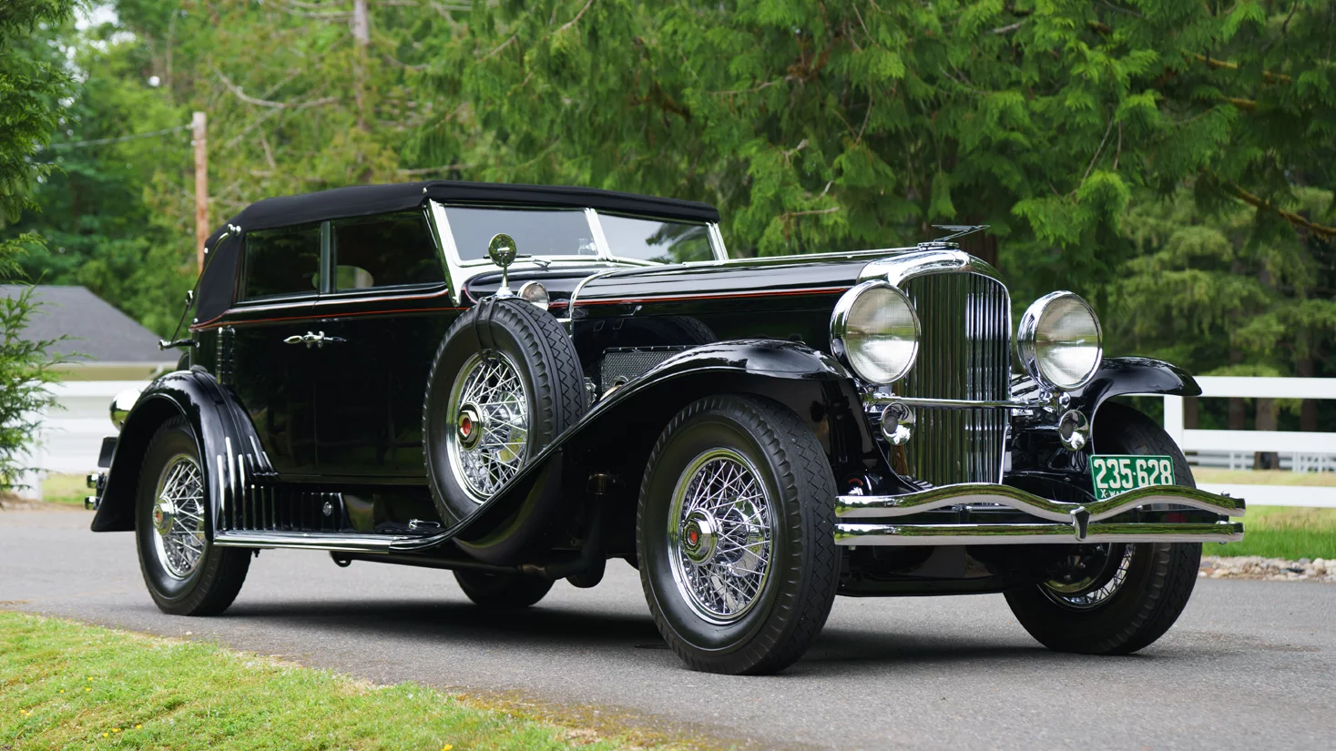 2018 Monterey Car Week Auction Report | 1931 Duesenberg Model J Convertible Sedan | Failed to reach reserve price. High bid: $1,350,000 | Estimate: from $1,750,000 to $2,000,000 | Auction: Gooding & Co | Lot 114 | Official Description