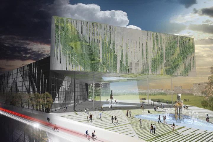 LOT-EK's proposal calls for the use of 1,620 recycled shipping containers as a building material (Image: LOT-EK)