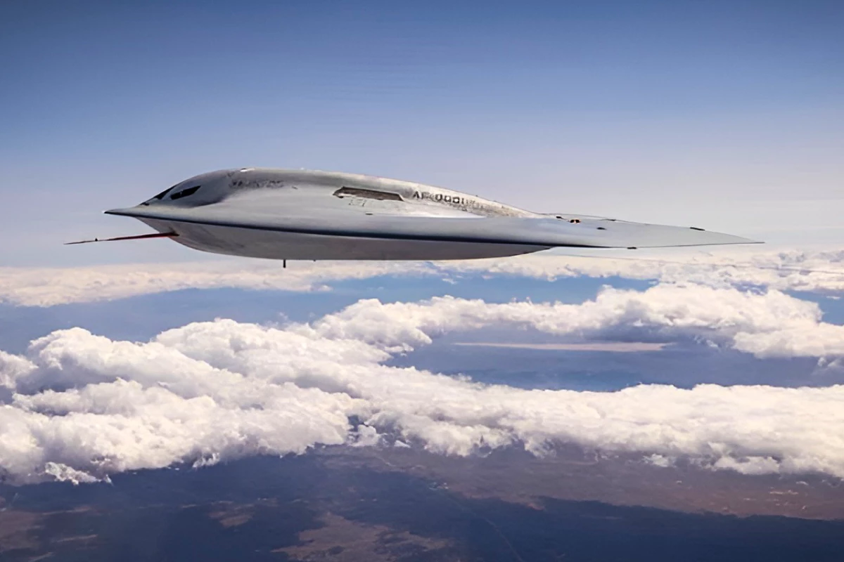 The B-21 Raider in flight
