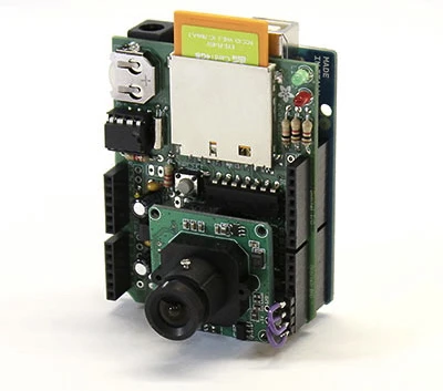 Adafruit has come up with a mash-up of Arduino components to create an internet-enabled motion-triggered camera (Photo: Adafruit)
