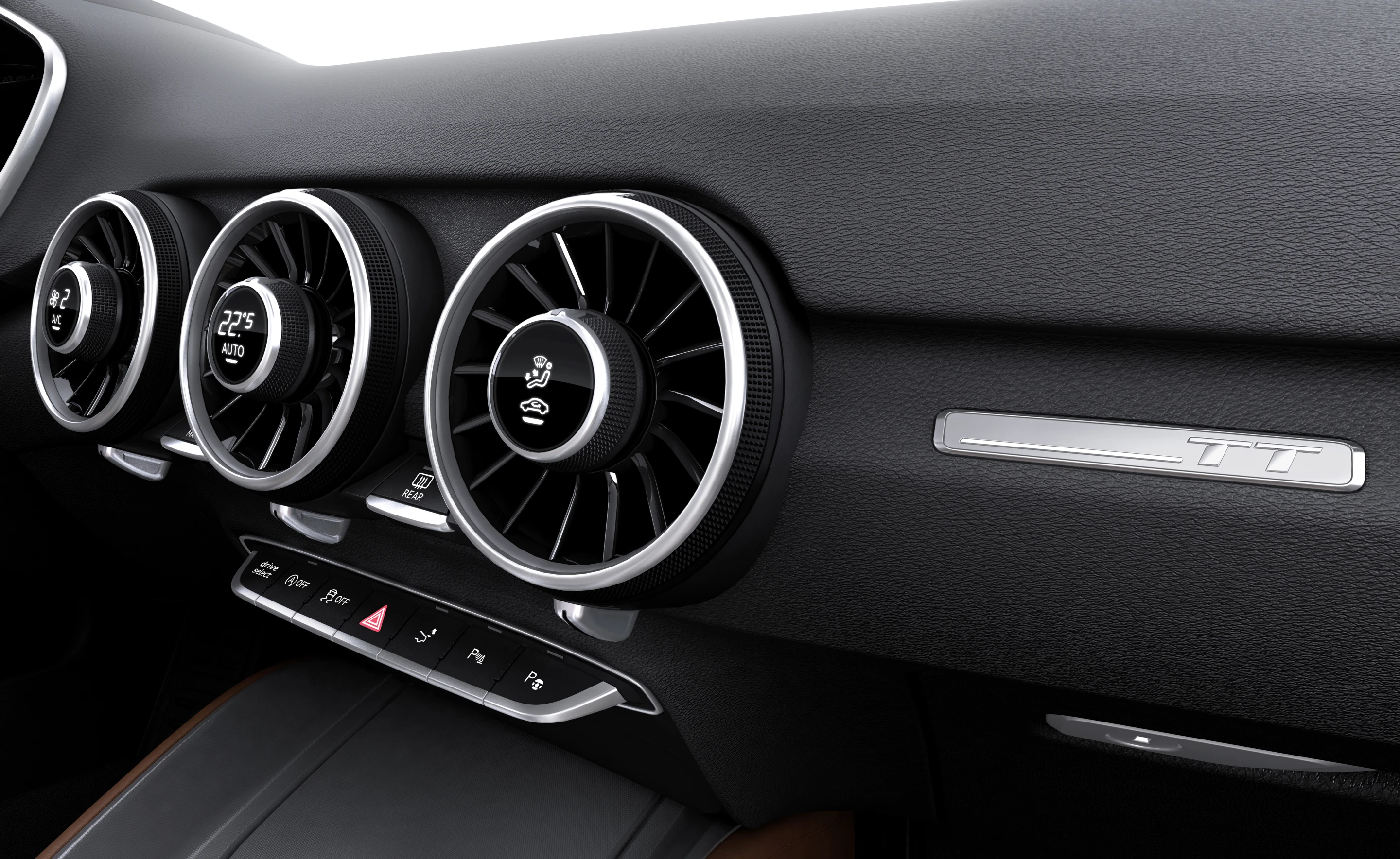 Audi has packed the air-con controls into the car's air vents