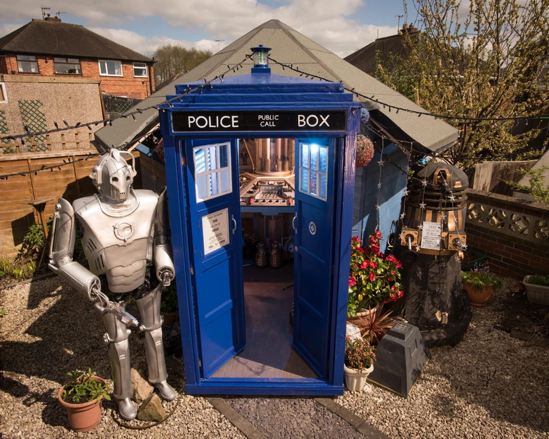 Tardis Shed is inspired by the TV show Doctor Who