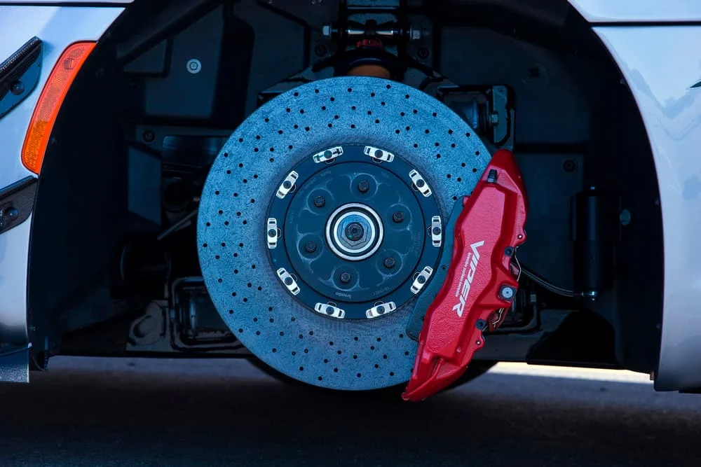 Carbon ceramic brakes are an option on the regular ACR, but standard on the ACR special editions