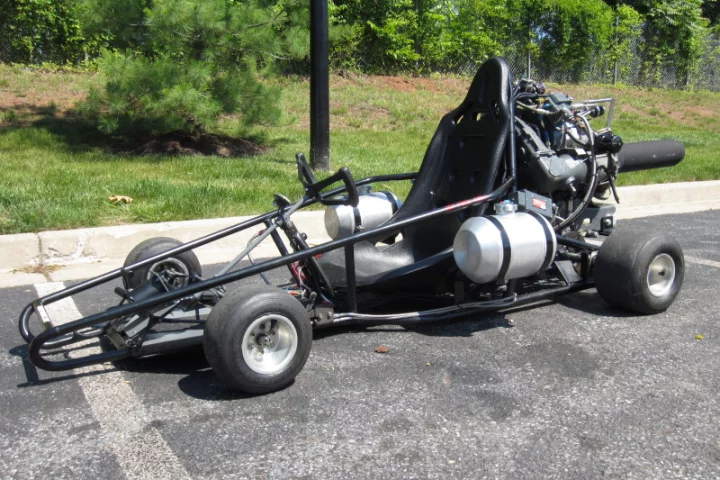 Seth Kettleman's custom-built jet-powered go-kart