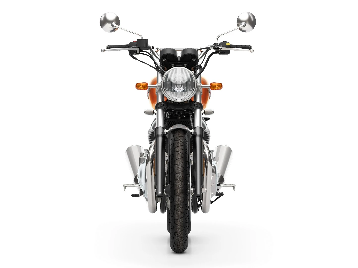 Interceptor INT 650: modern features include the fitment of Pirelli tires front and rear as well as disc brakes with ABS