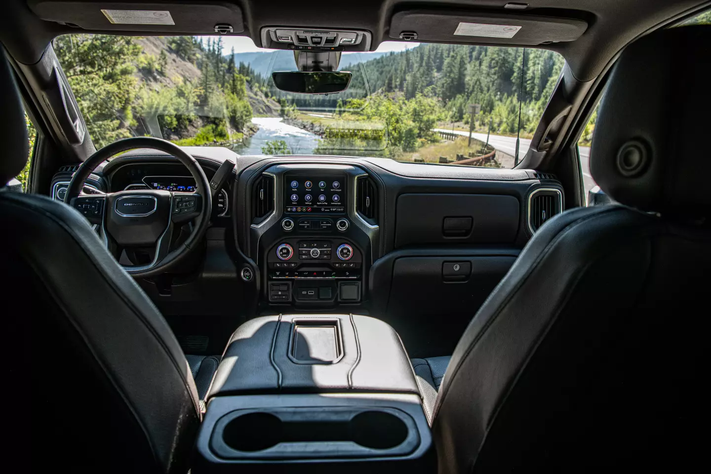The interior of the 2020 GMC Sierra HD Denali, which is a large Crew Cab by default, offers a lot of room and comfort