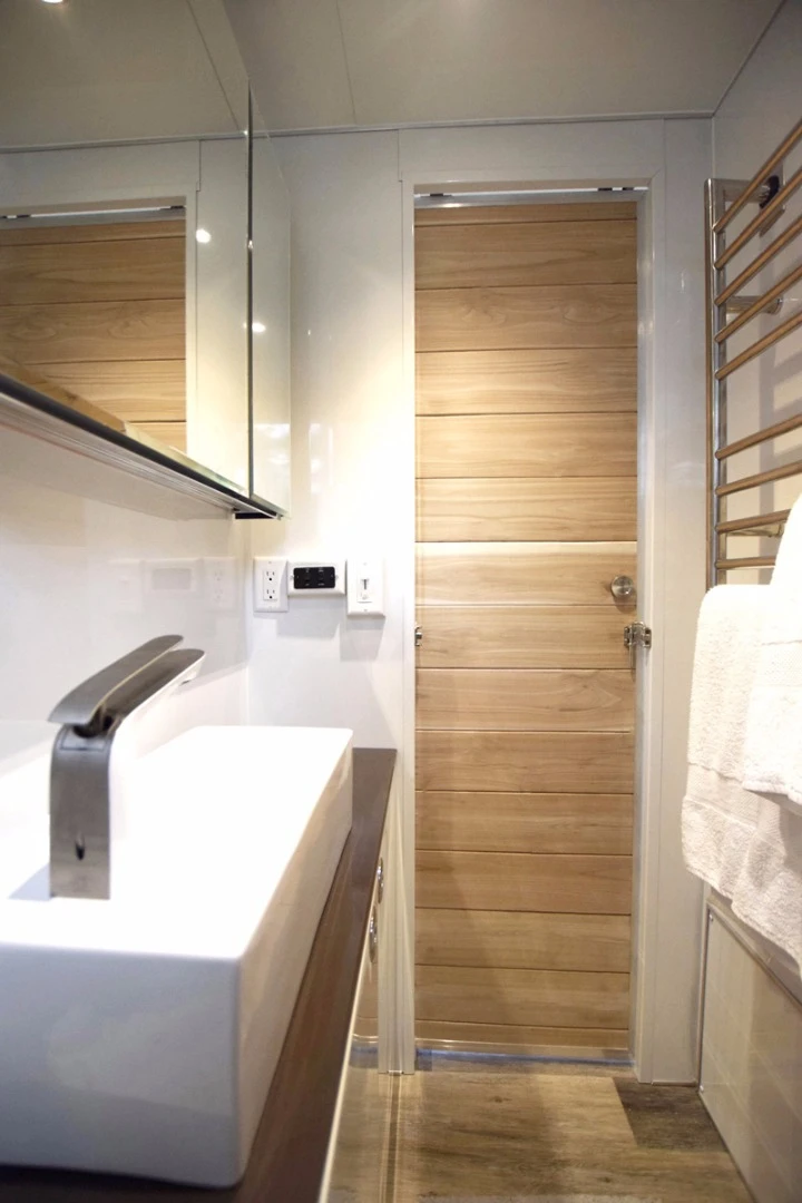 Bathroom area of Hofmann Architecture's Living Vehicle mobile home