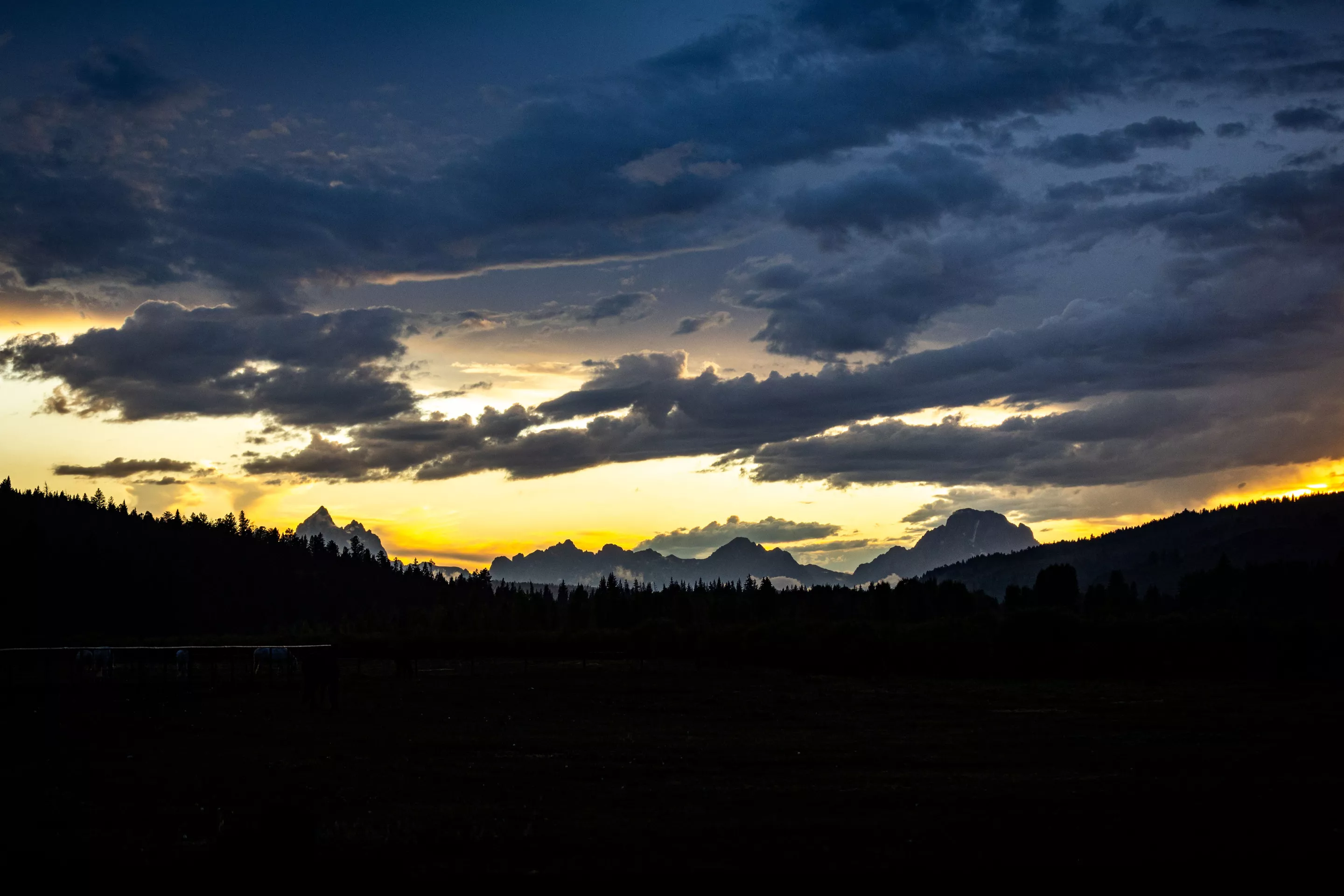 The Grand Tetons of Wyoming, one of the world's most iconic mountain ranges, makes for great sunset silhouettes