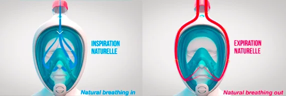 The ventilation system for the Easybreath snorkel