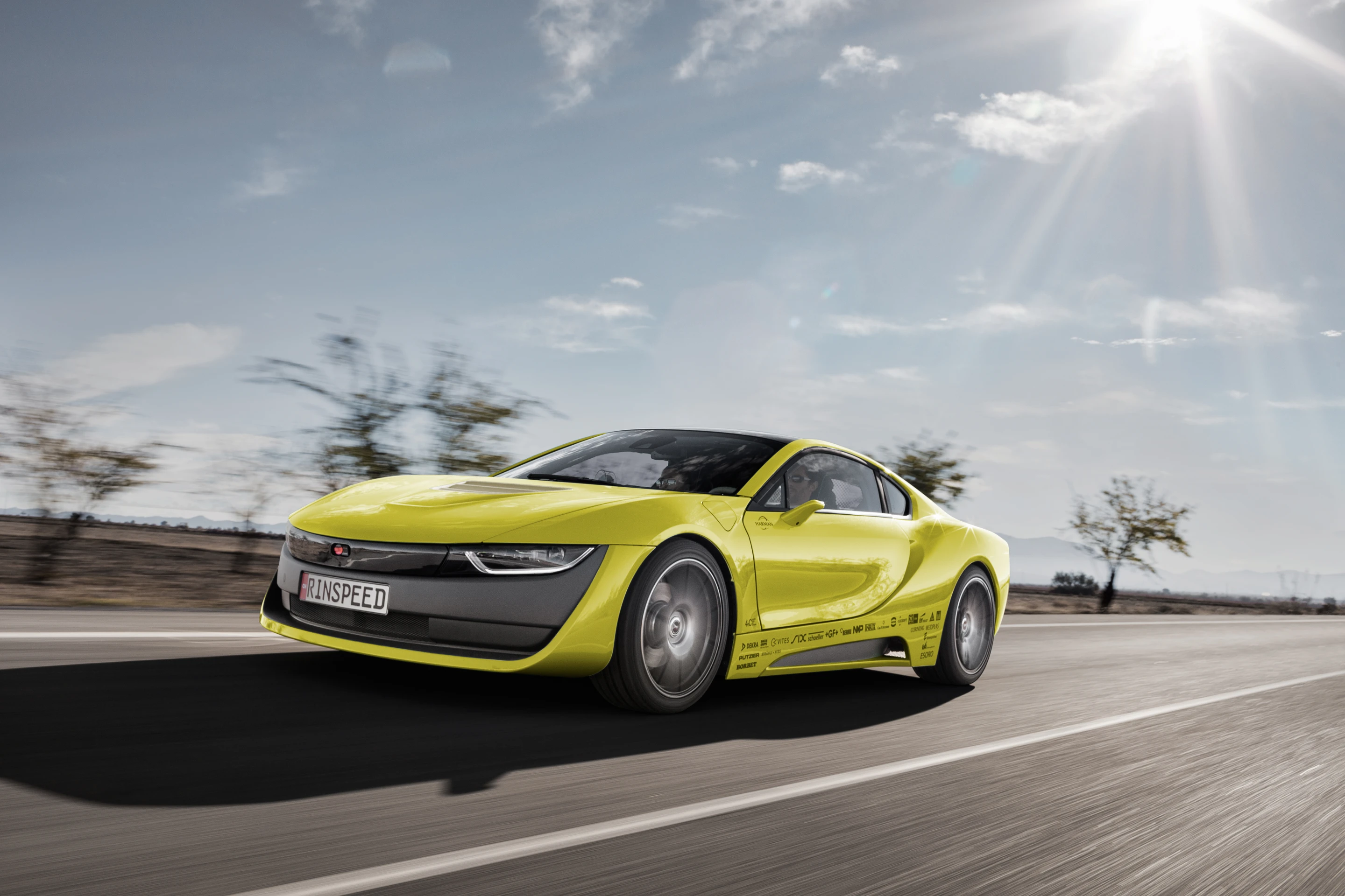 Depiction of the Rinspeed Etos concept on the road