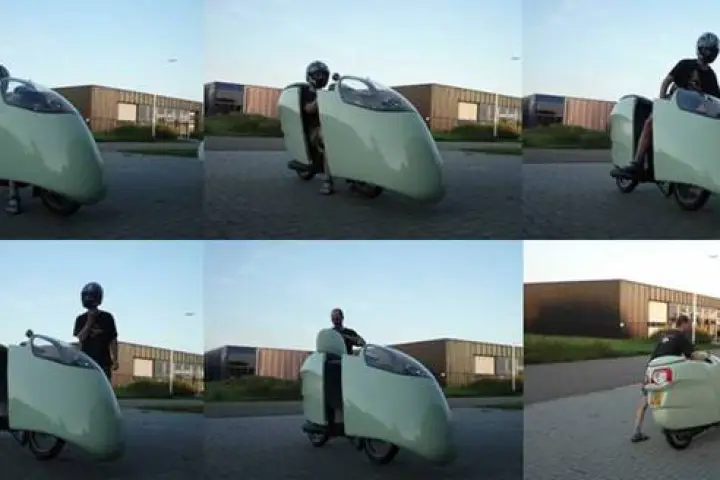 Jacobs demonstrating his modified Honda Innova 125i