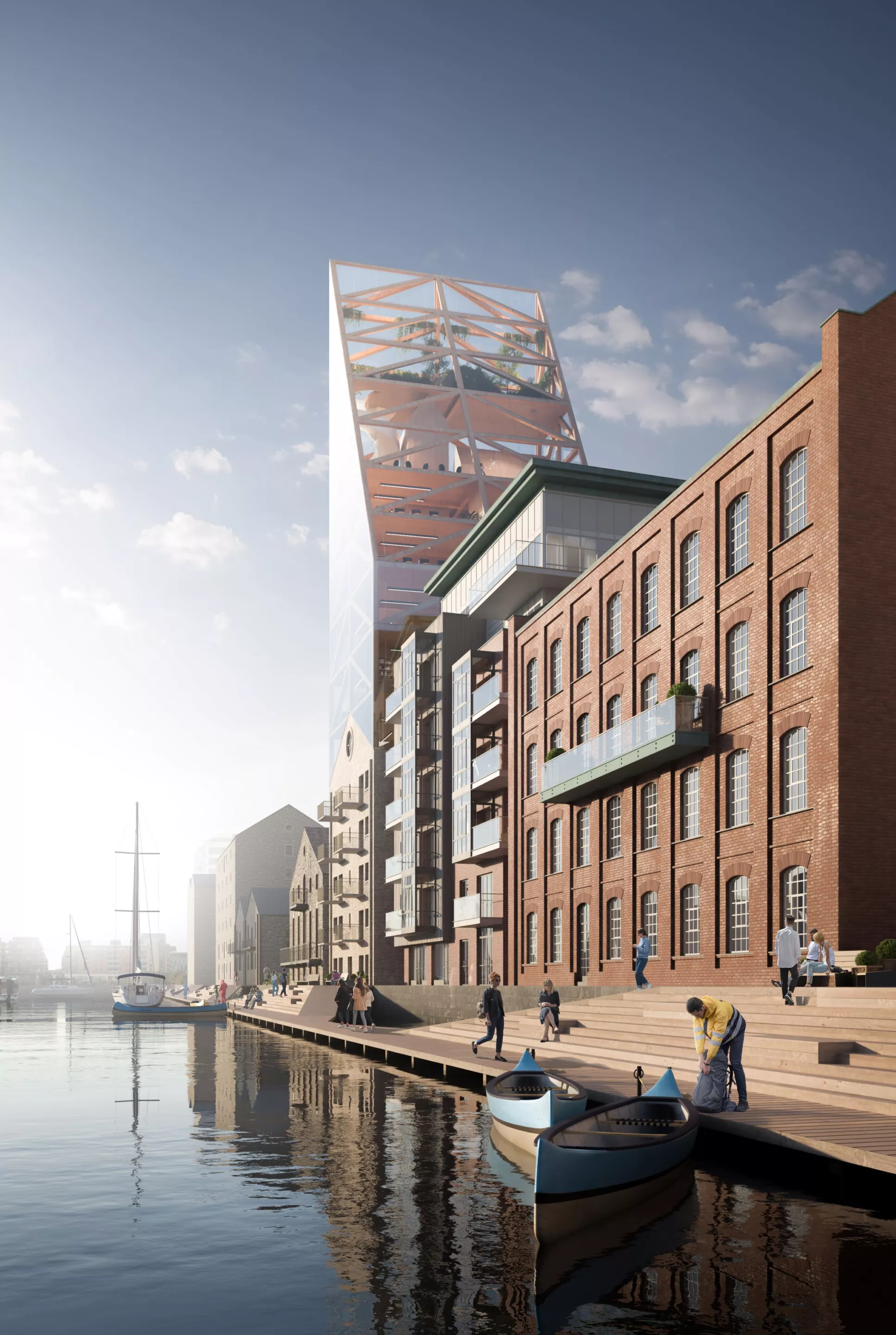 Dock Mill's timber tower section will be built on top of an existing historic mill
