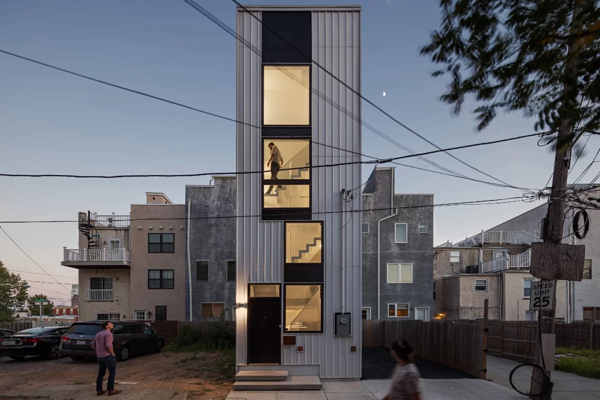Tiny Tower, which is owned by Callahan Ward Companies, shoehorns a 1,250-sq-ft home into a 12 x 29-ft plot in Philadelphia's Brewerytown neighborhood